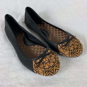 Born Karmina Beaded Ballet Flats Bow Detail Cork